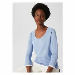 Hobbs Blue Scoop Neck Amelie Top -Hobbs Sales unnamed file 1008