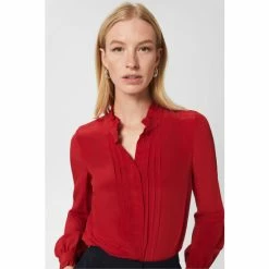 Hobbs Red Gracie Frill Blouse -Hobbs Sales unnamed file 1062