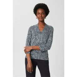 Hobbs Blue Aimee Printed Top