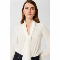 Hobbs Cream Pearl Silk Blouse -Hobbs Sales unnamed file 1241
