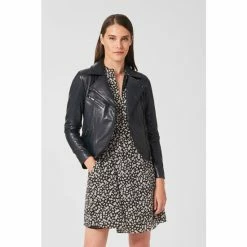 Hobbs Blue Dakota Leather Jacket