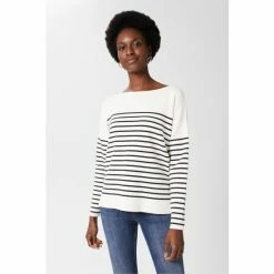 Hobbs Petra White Striped Jumper