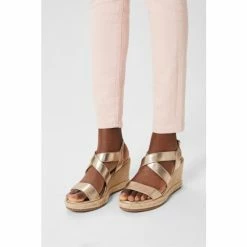 Hobbs Gold Bridgette Espadrille Shoes -Hobbs Sales unnamed file 1809