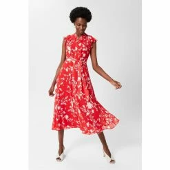 Hobbs Red Georgiana Dress