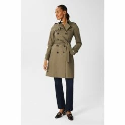 Hobbs Petite Green Saskia Trench Coat