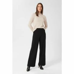 Hobbs Petite Black Pippa Wide Trousers