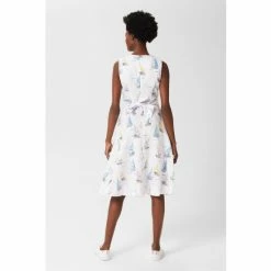 Hobbs White Linen Twitchill Dress