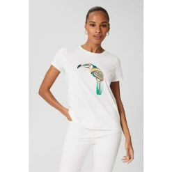 Hobbs White Jamie Printed Tee