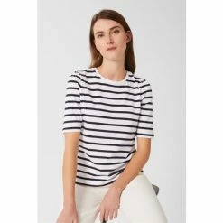 Hobbs Eva White Striped T-Shirt -Hobbs Sales unnamed file 2494