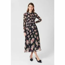 Hobbs Blue Helena Silk Dress