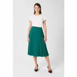 Hobbs Keziah Pleat Green Skirt