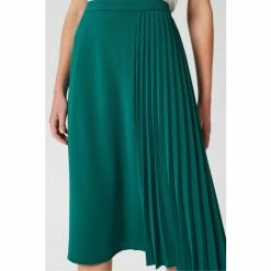 Hobbs Keziah Pleat Green Skirt -Hobbs Sales unnamed file 2589