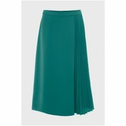 Hobbs Keziah Pleat Green Skirt -Hobbs Sales unnamed file 2591