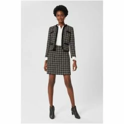 Hobbs Black Alexis Tweed Skirt