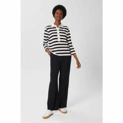 Hobbs Lillie White Striped Polo Shirt -Hobbs Sales unnamed file 2970