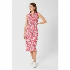 Hobbs Red Nadia Jersey Dress