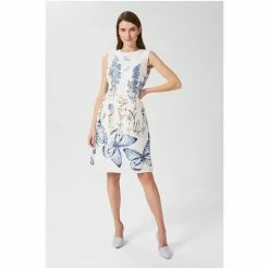 Hobbs White Jennifer Printed Dress