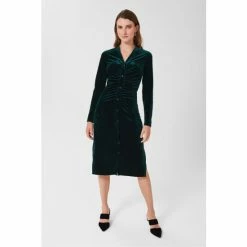 Hobbs Green Hatty Velvet Dress