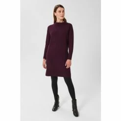 Hobbs Purple Talia Knitted Dress