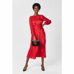 Hobbs Red Lenora Silk Dress