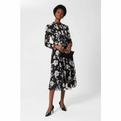Hobbs Black Orla Floral Dress