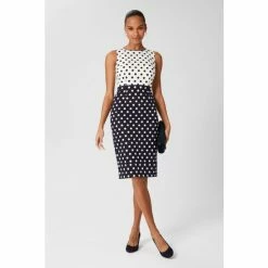 Hobbs Blue Fiona Spot Dress