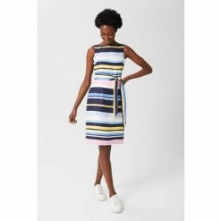 Hobbs Blue Jaci Linen Dress