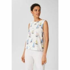 Hobbs Maddy White Printed Vest